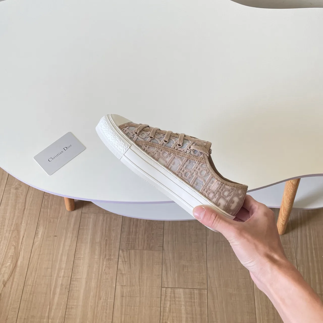 Dior Leather Smooth Sneakers in Beige · view 7