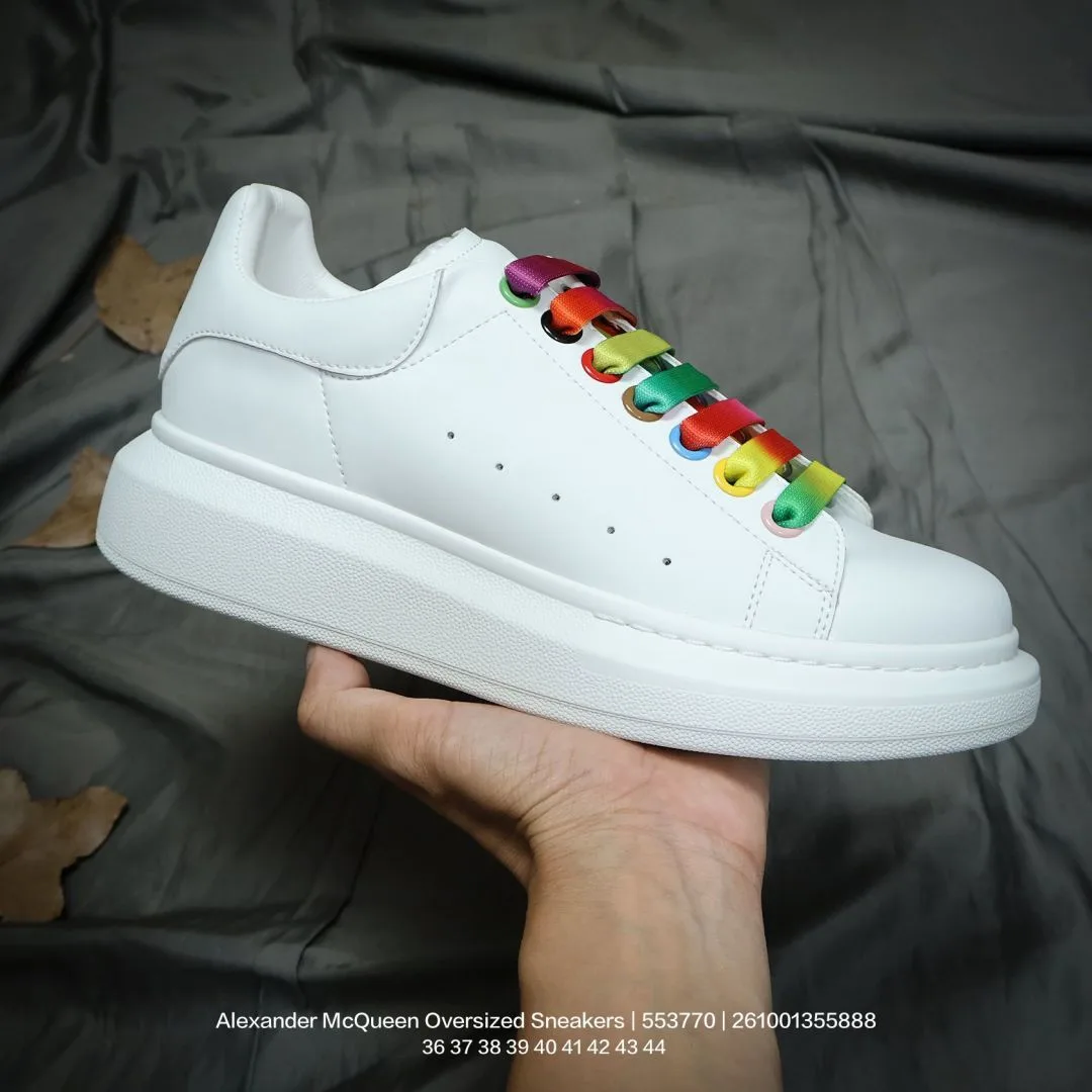 Alexander McQueen Lambskin Smooth Sneakers in White · view 1