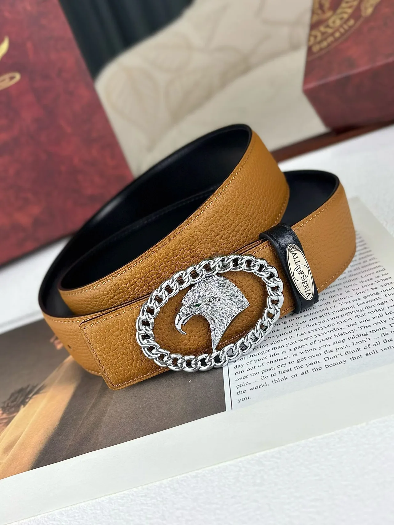 Gall Deseria Eagle Buckle Belt in Brown · view 5