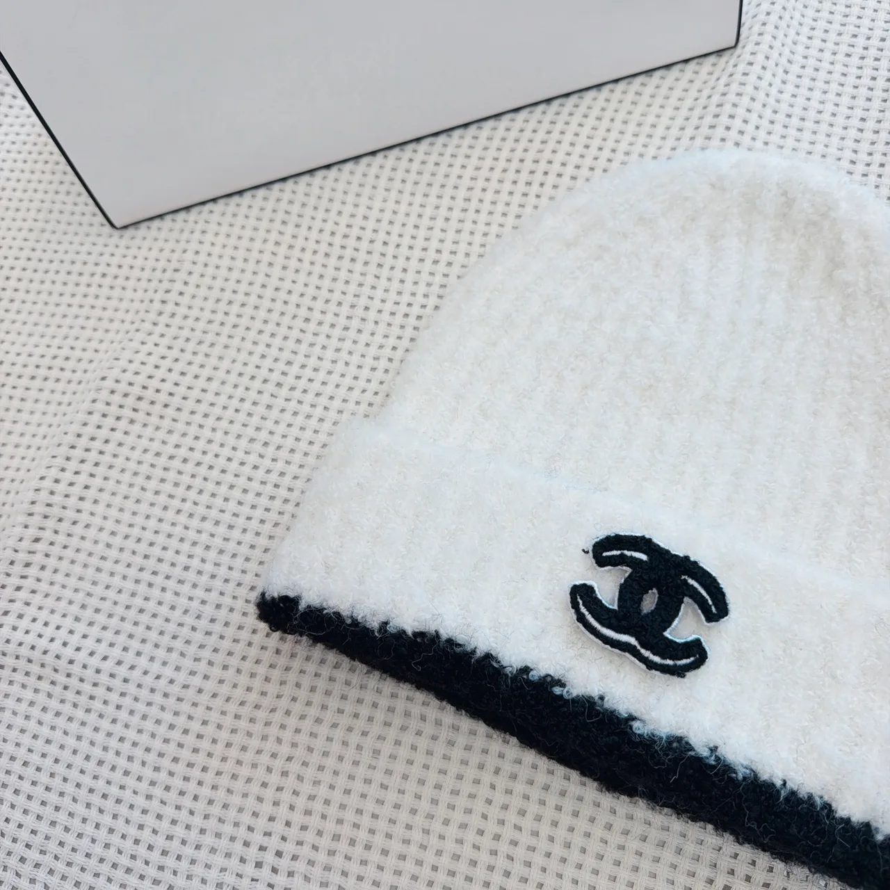 Chanel Beanie in White & Black · view 6