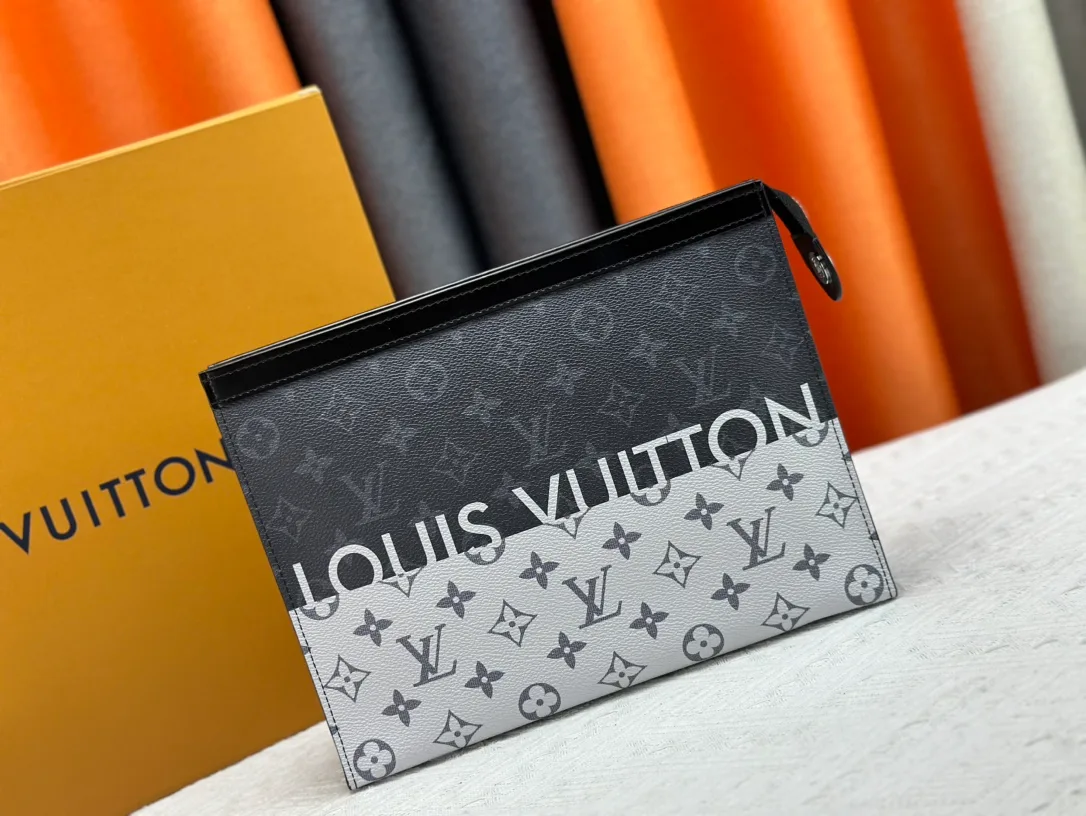 Louis Vuitton Canvas Monogram Clutch in Black · view 1