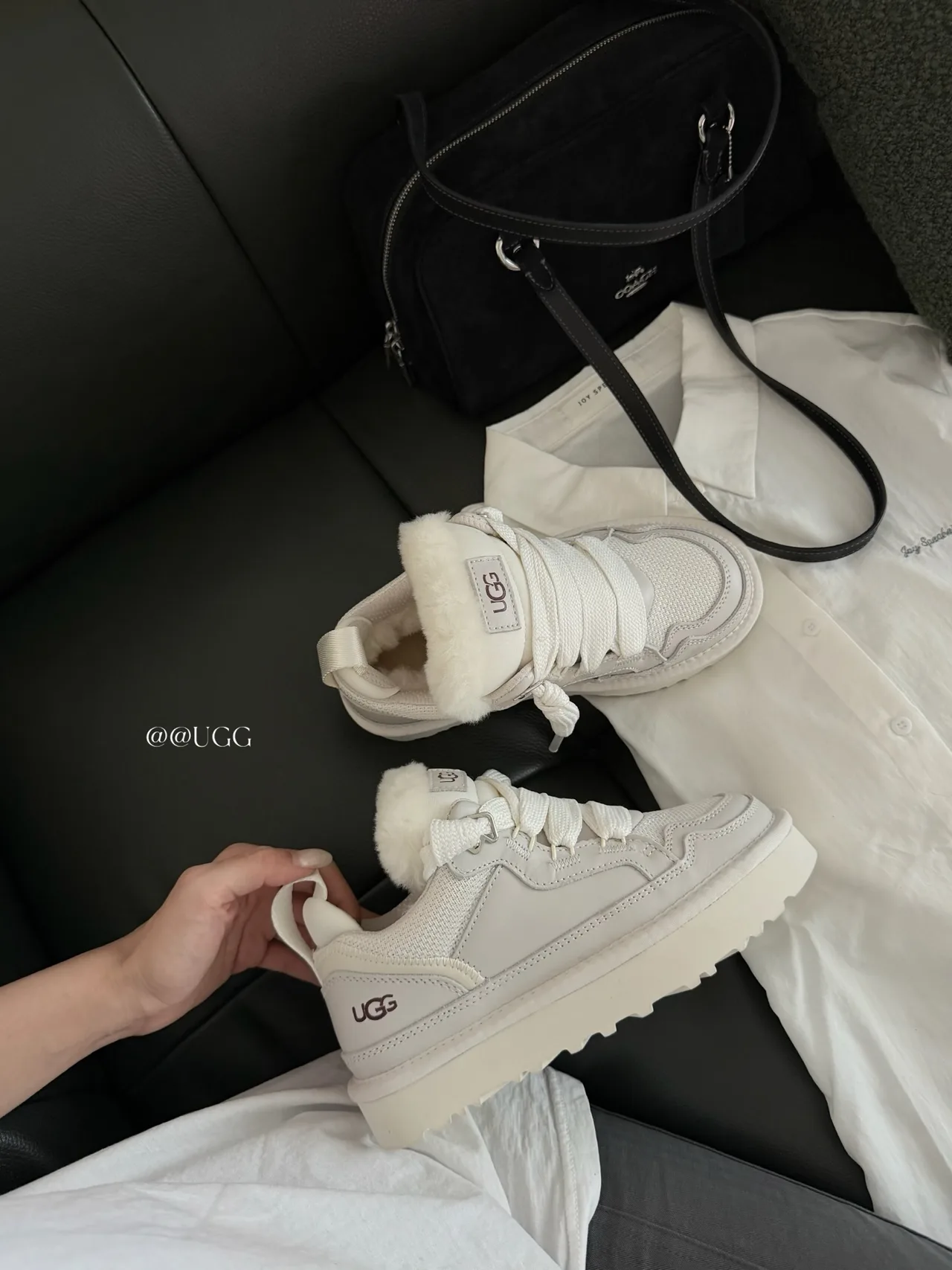 UGG Suede Canvas Sneakers in Grey · view 2