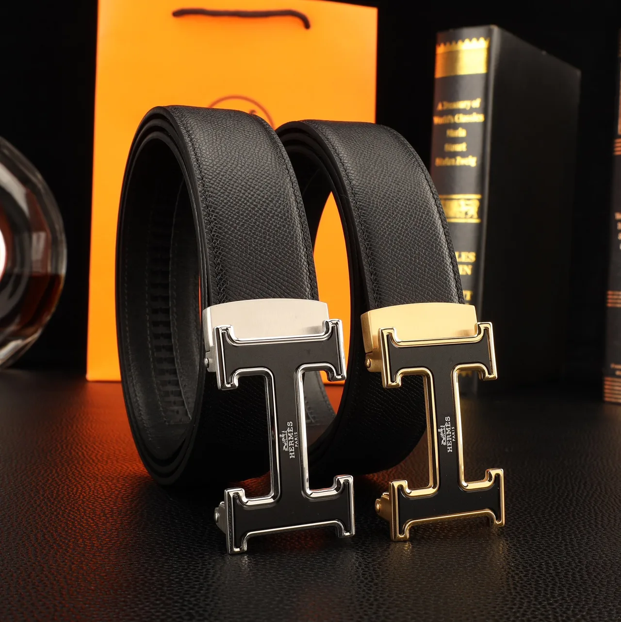 Hermes H Automatic Belt in Black · view 8