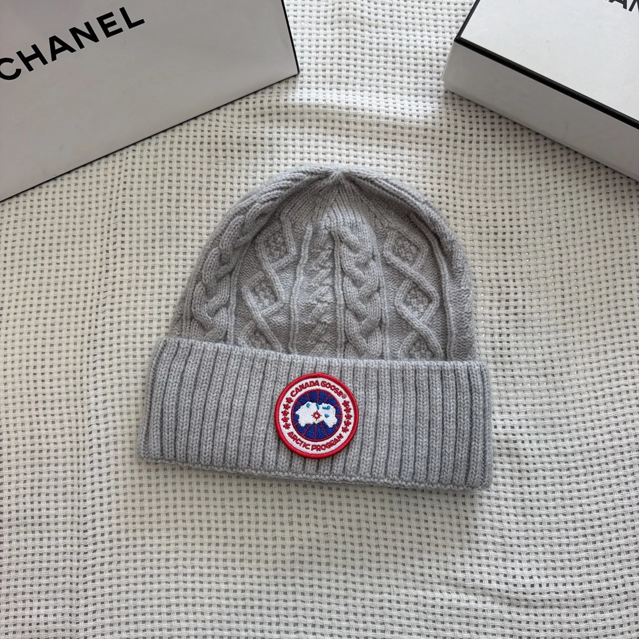 Canada Goose Beanie in Burgundy & Tan & Grey & White & Black · view 7