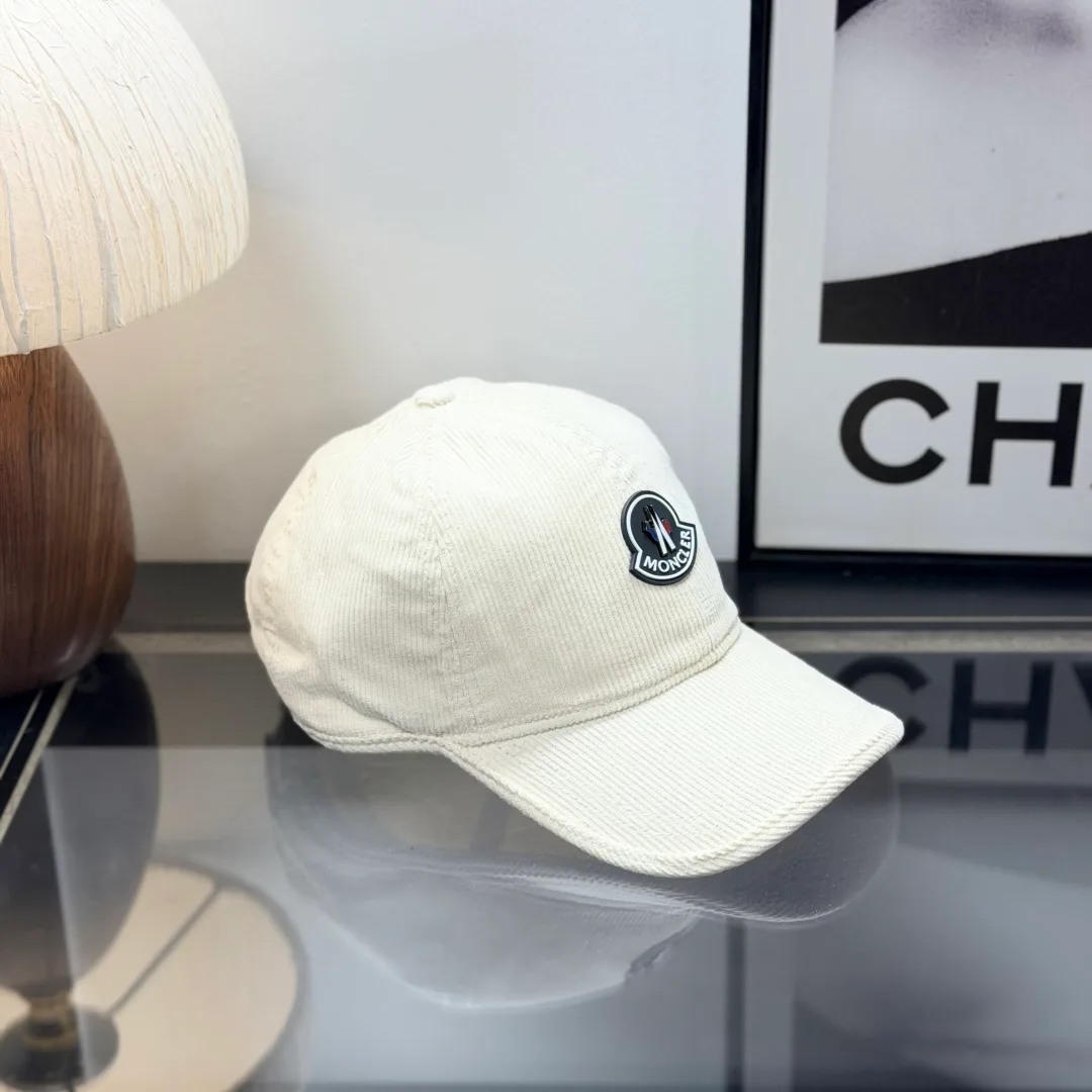 Moncler Smooth Baseball Cap in Cream · view 5
