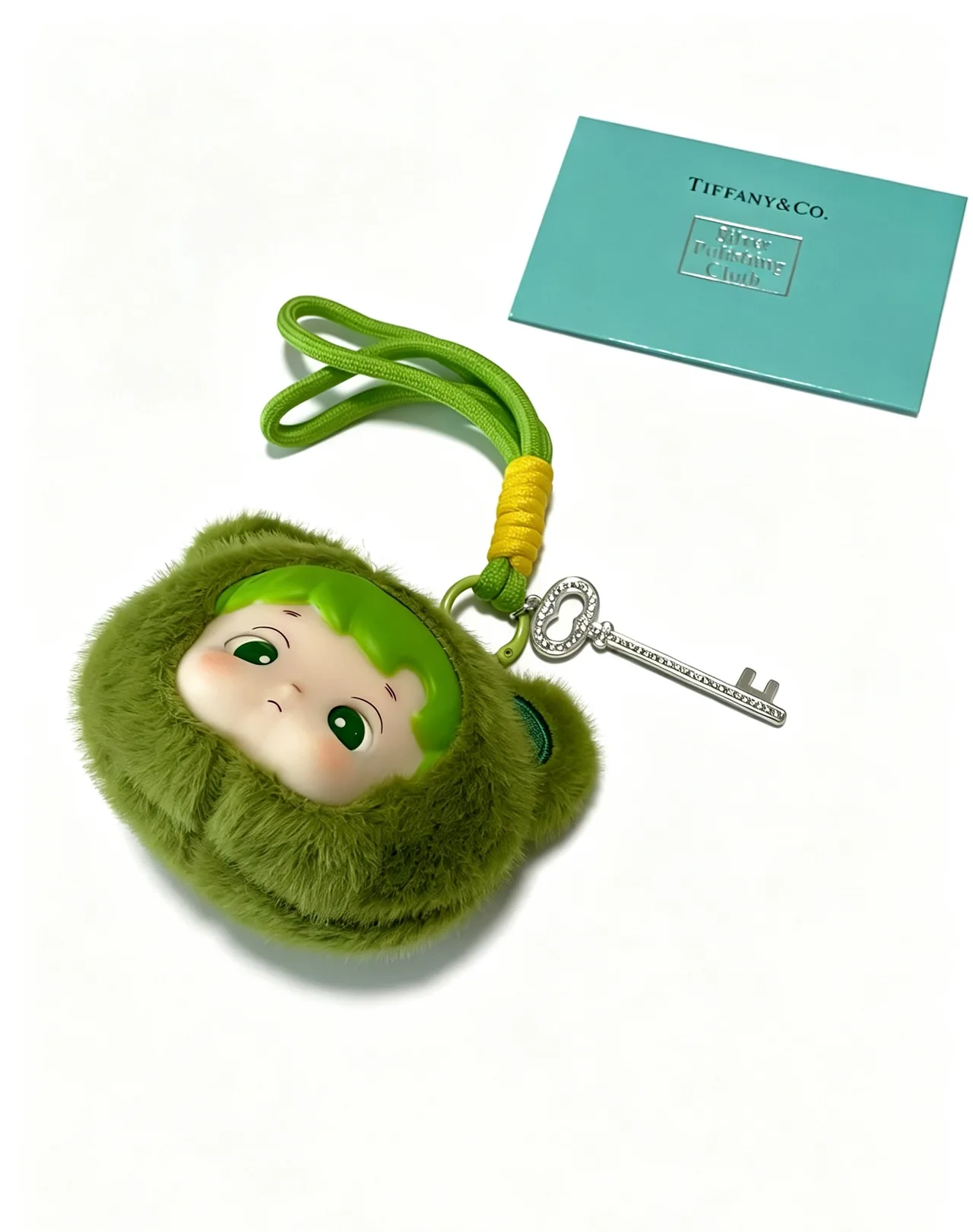 Character Plush Key Holder in Green & Yellow · view 1