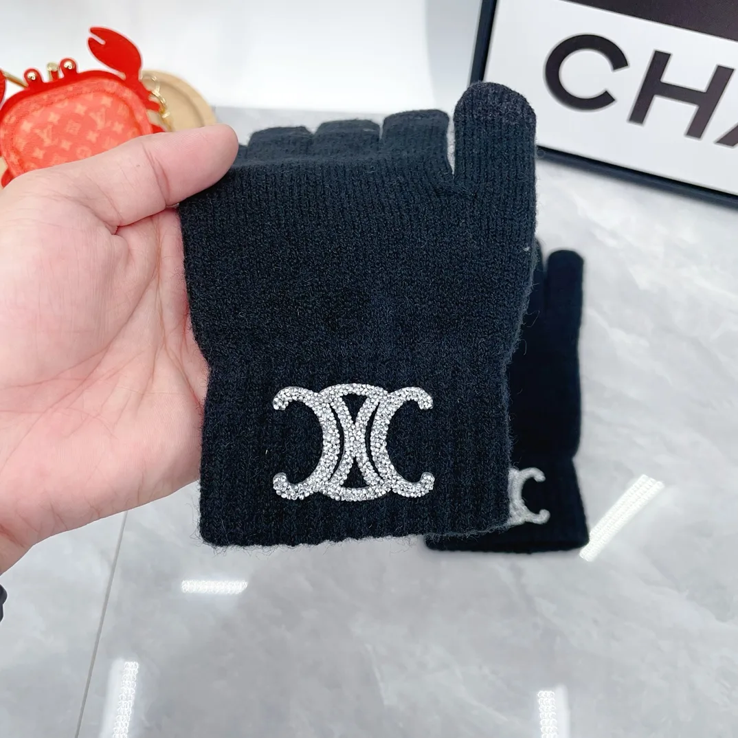 Celine Hat Scarf and Gloves Set in Black · view 8