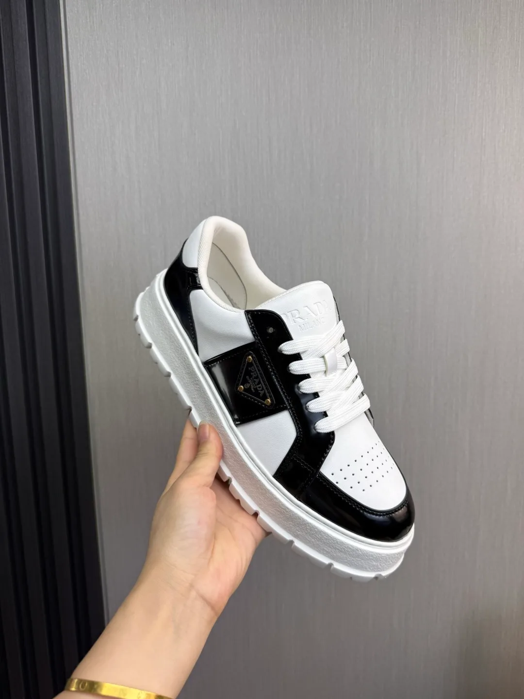 Prada Cowhide Sneakers in White · view 8