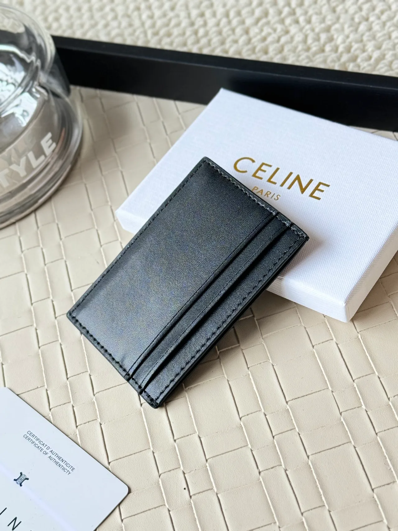 Celine Smooth Cardholder in Black · view 4