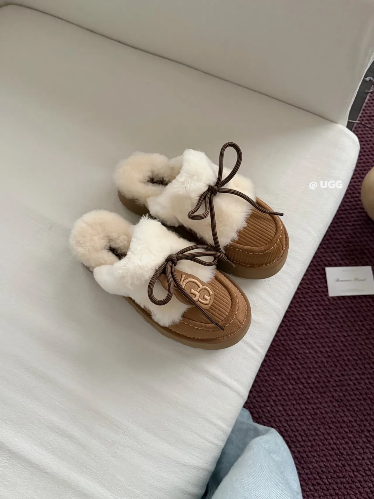 UGG Denim Slippers in Tan · view 1