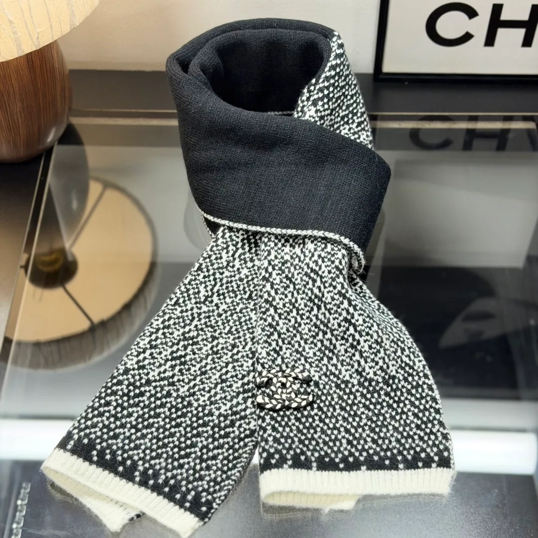 Chanel Hat Scarf and Gloves Set in Black · view 4