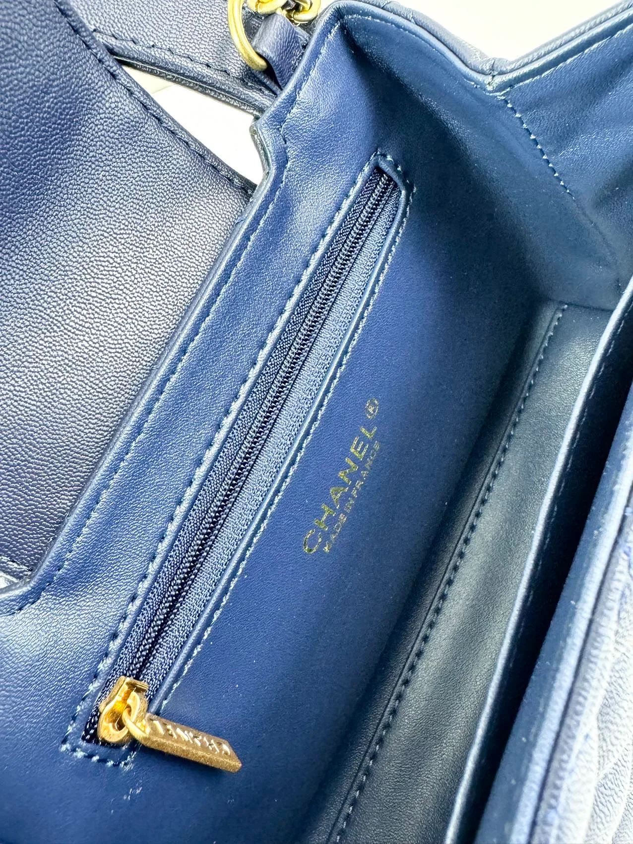Chanel Quilted Top-Handle Bag in Blue · view 7