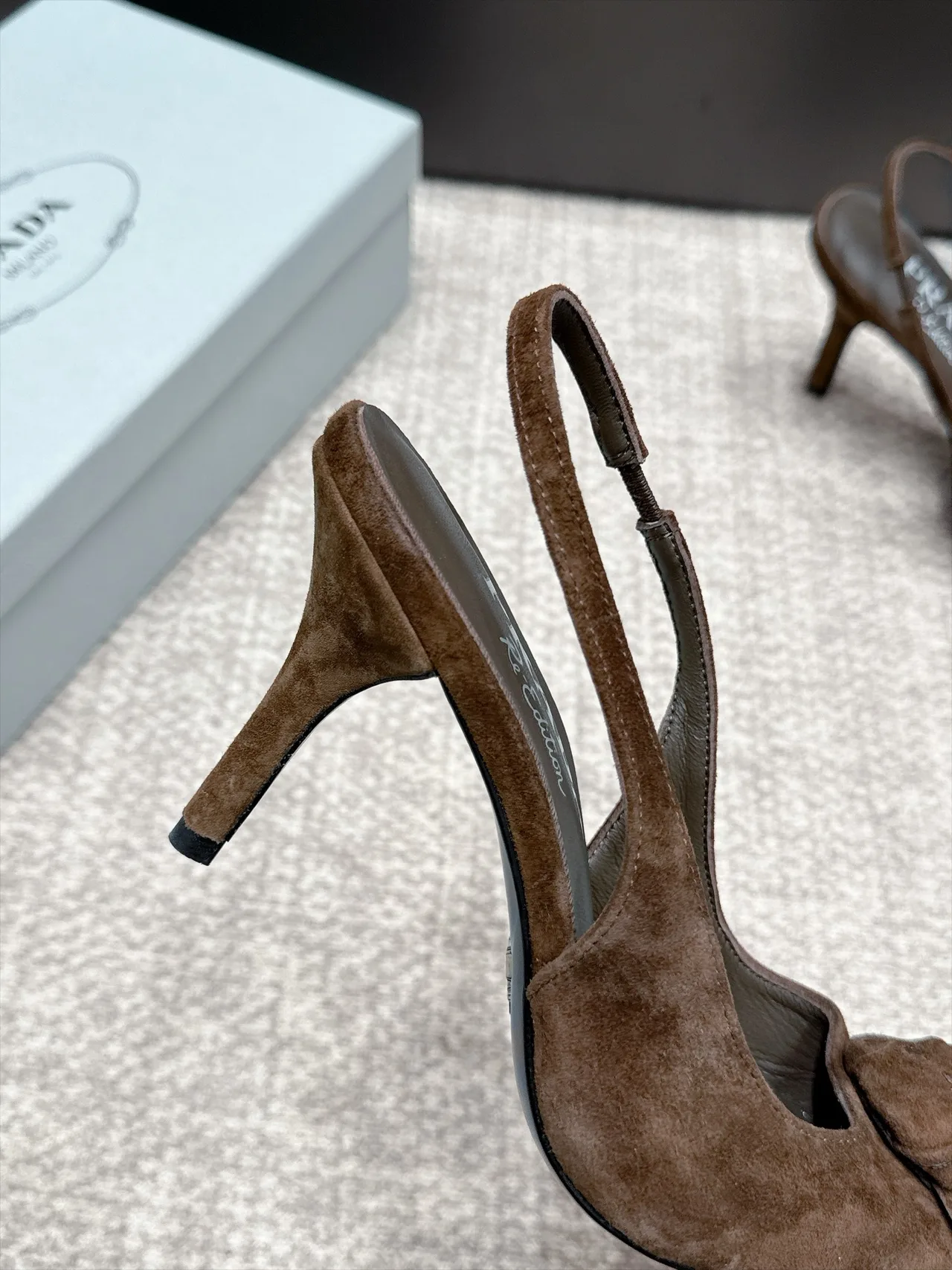 Prada Bow Slingback Pumps in Brown · view 6