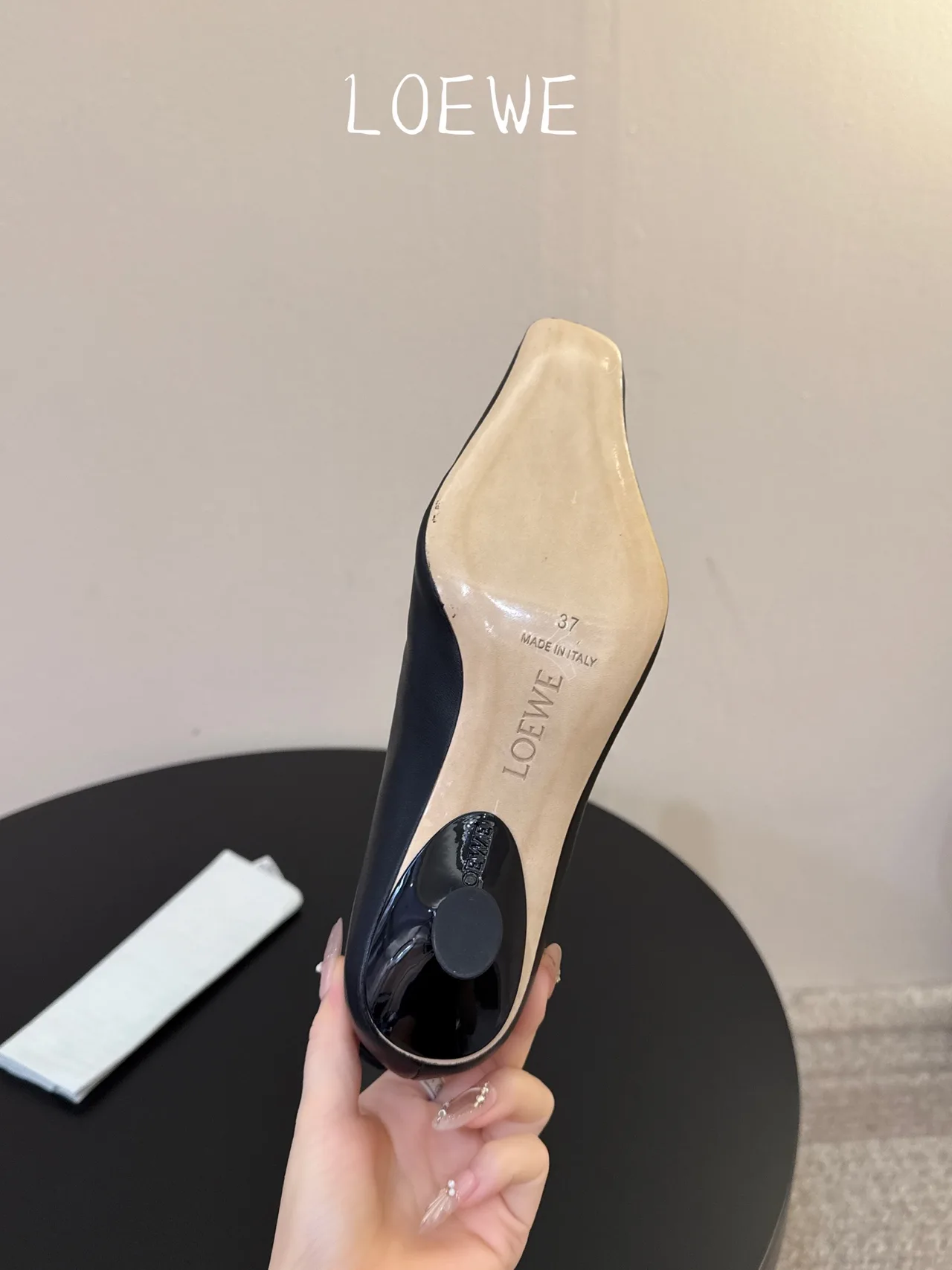 Loewe Cowhide Glossy Square-Toe Round-Toe Ankle Boots in Black · view 7