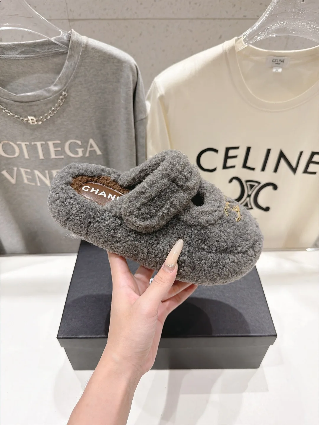 Chanel Slippers in Grey · view 5