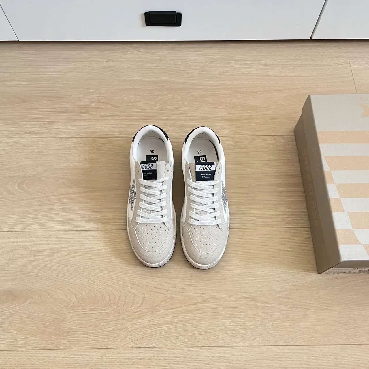 Golden Goose Sneakers in Black / Burgundy / White / Grey · view 4