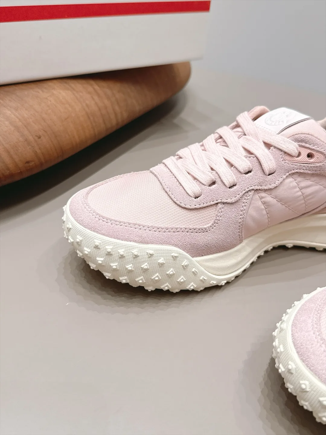 Moncler Suede Sneakers in Pink · view 6