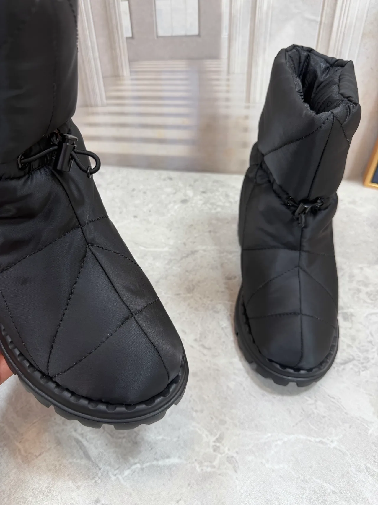 Prada Puffer Boots in Black · view 4