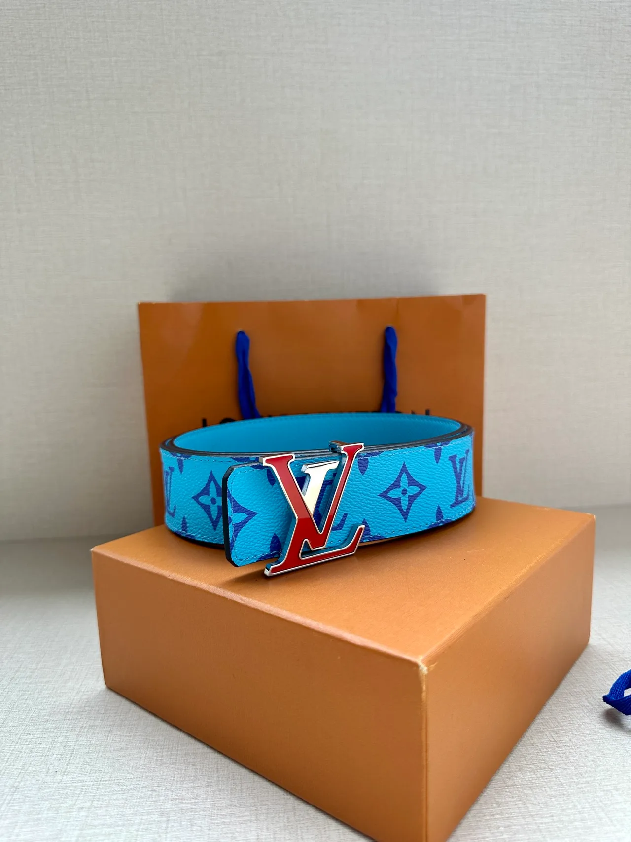 Louis Vuitton Canvas Glossy Belt in Blue · view 7