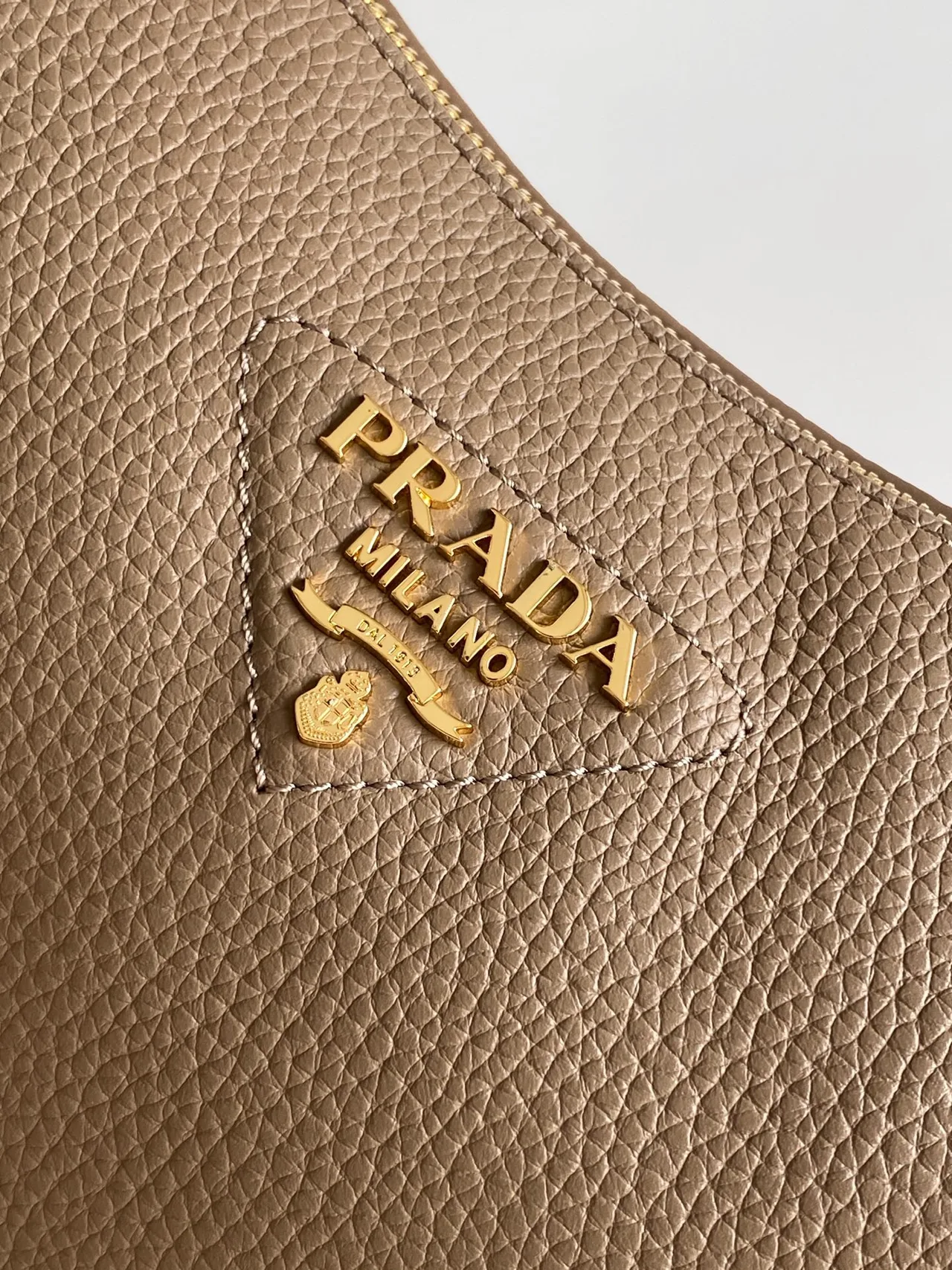 Prada Calfskin Zip Shoulder Bag in Grey · view 5