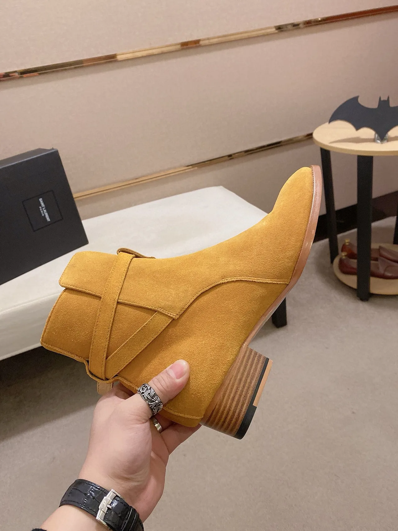 Saint Laurent Cowhide Boots in Yellow · view 5
