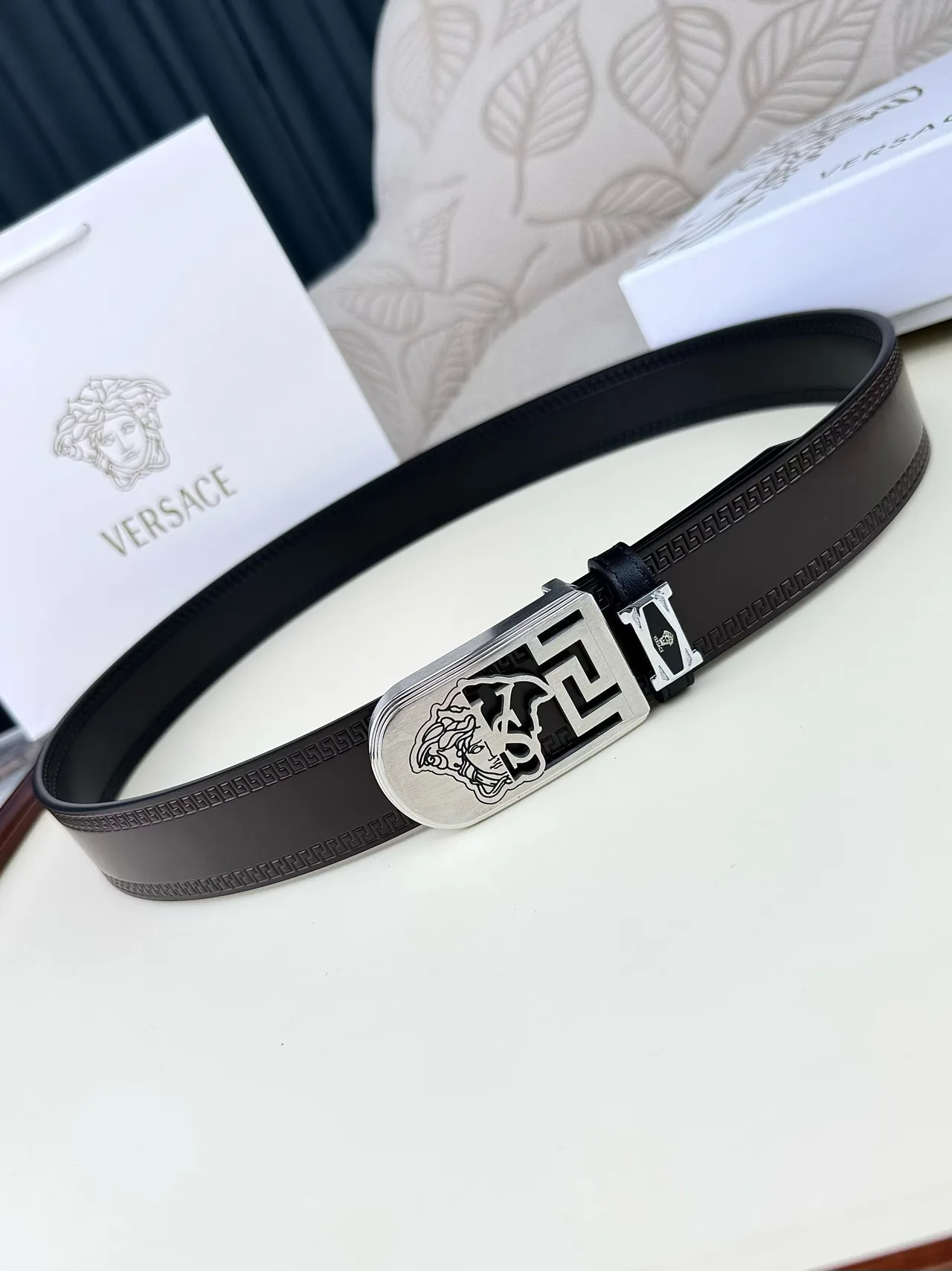 Versace Medusa Belt in Brown · view 5