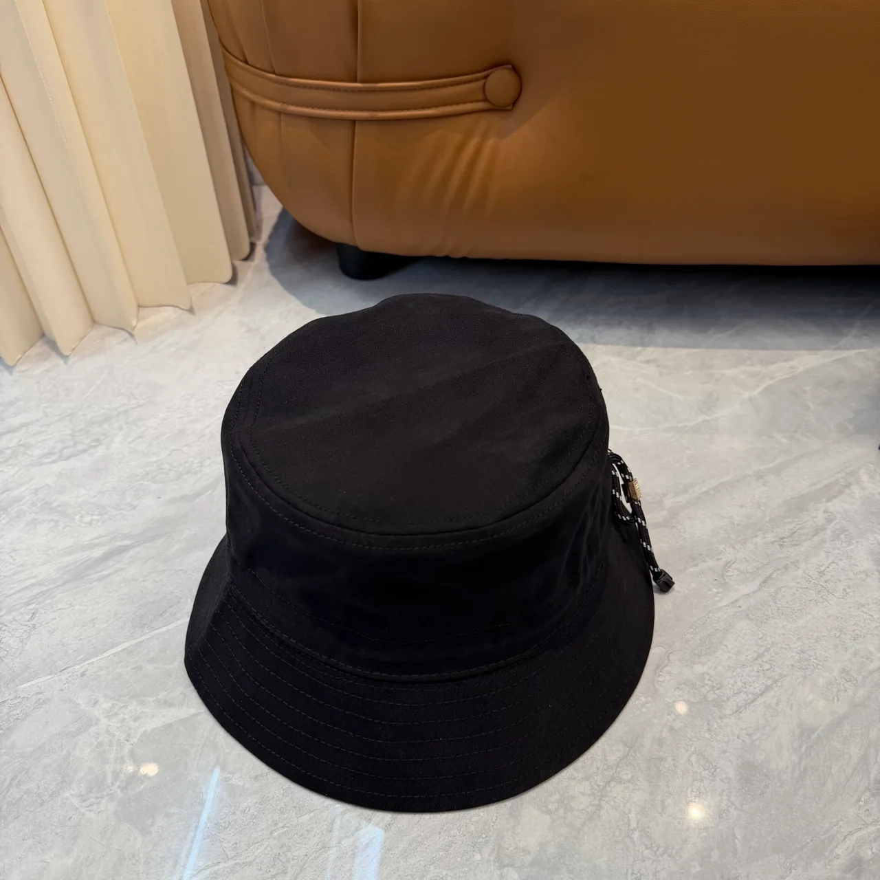 Miu Miu Embroidered Bucket Hat in Black · view 6