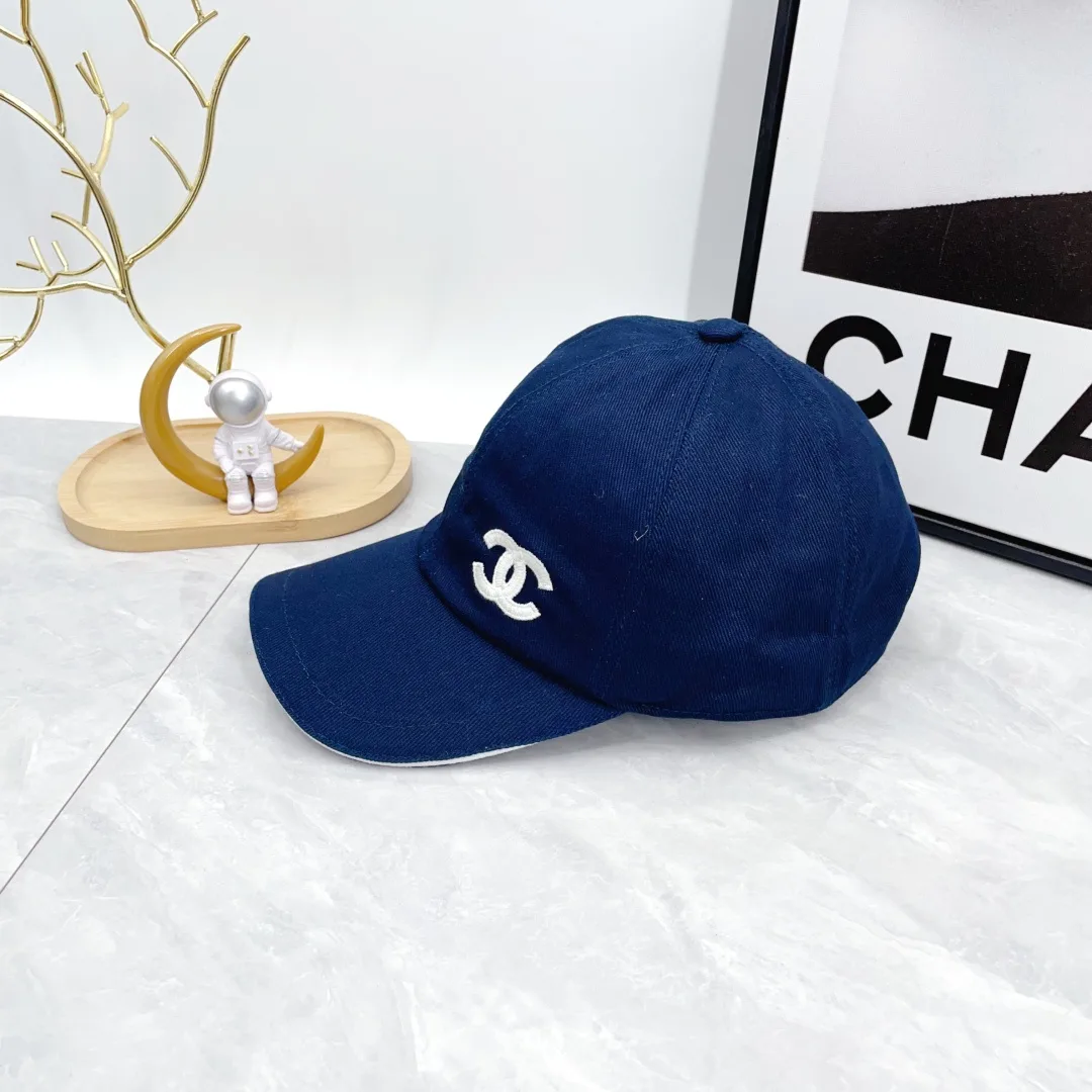 Chanel Embroidered Baseball Cap in Blue · view 1