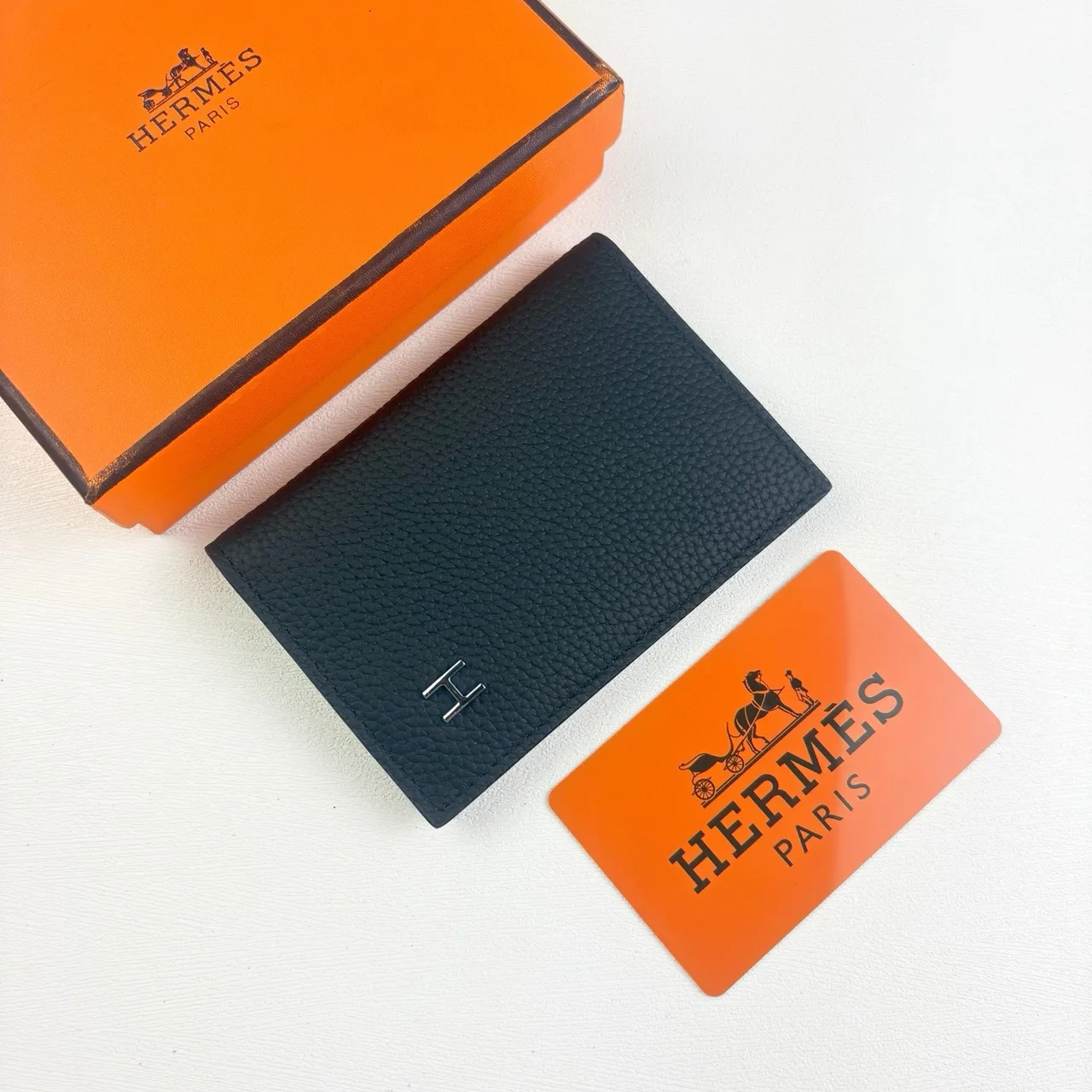 Hermes H-logo long wallet in Grey & Black & Brown & Blue & Orange & Green · view 2