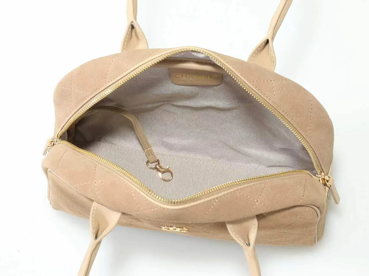 Chanel Quilted Shoulder Bag in Beige · view 7