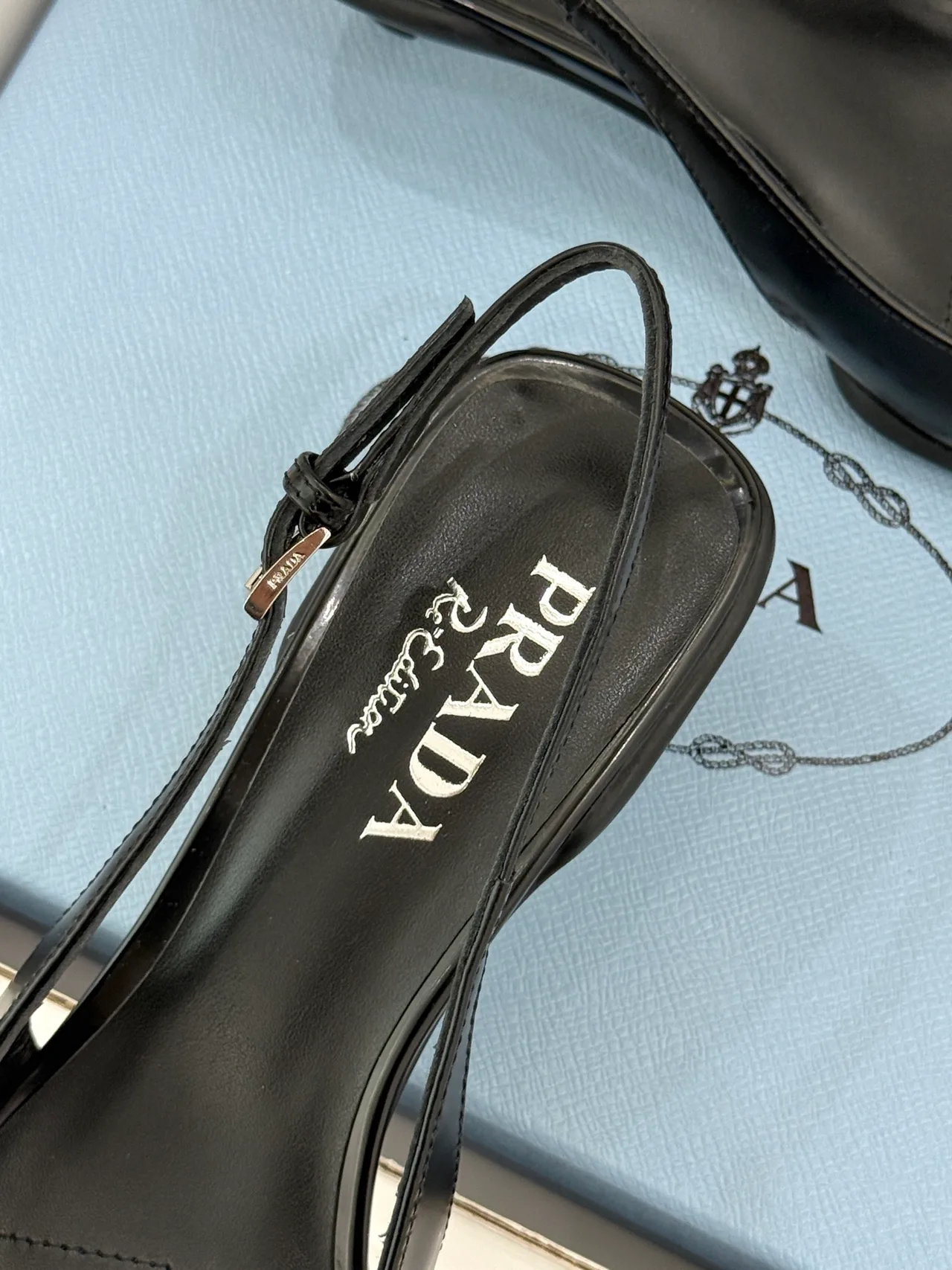 Prada Pointed Slingback Pumps in Black · view 8