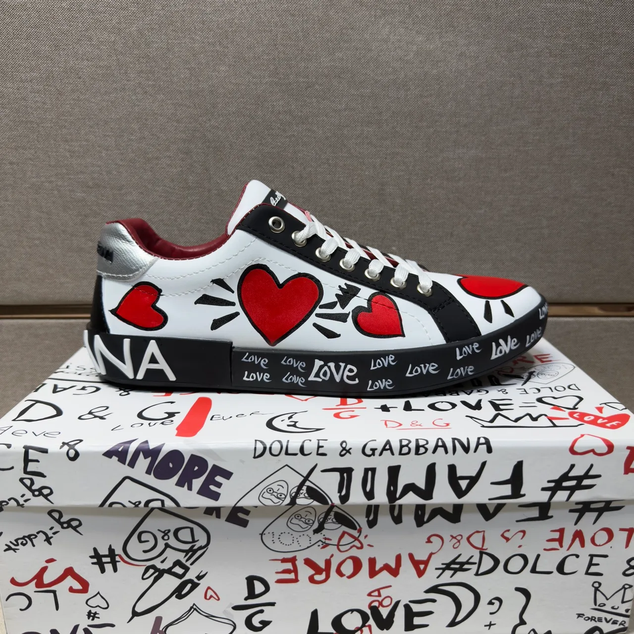 Dolce & Gabbana Leather Sneakers in White · view 3