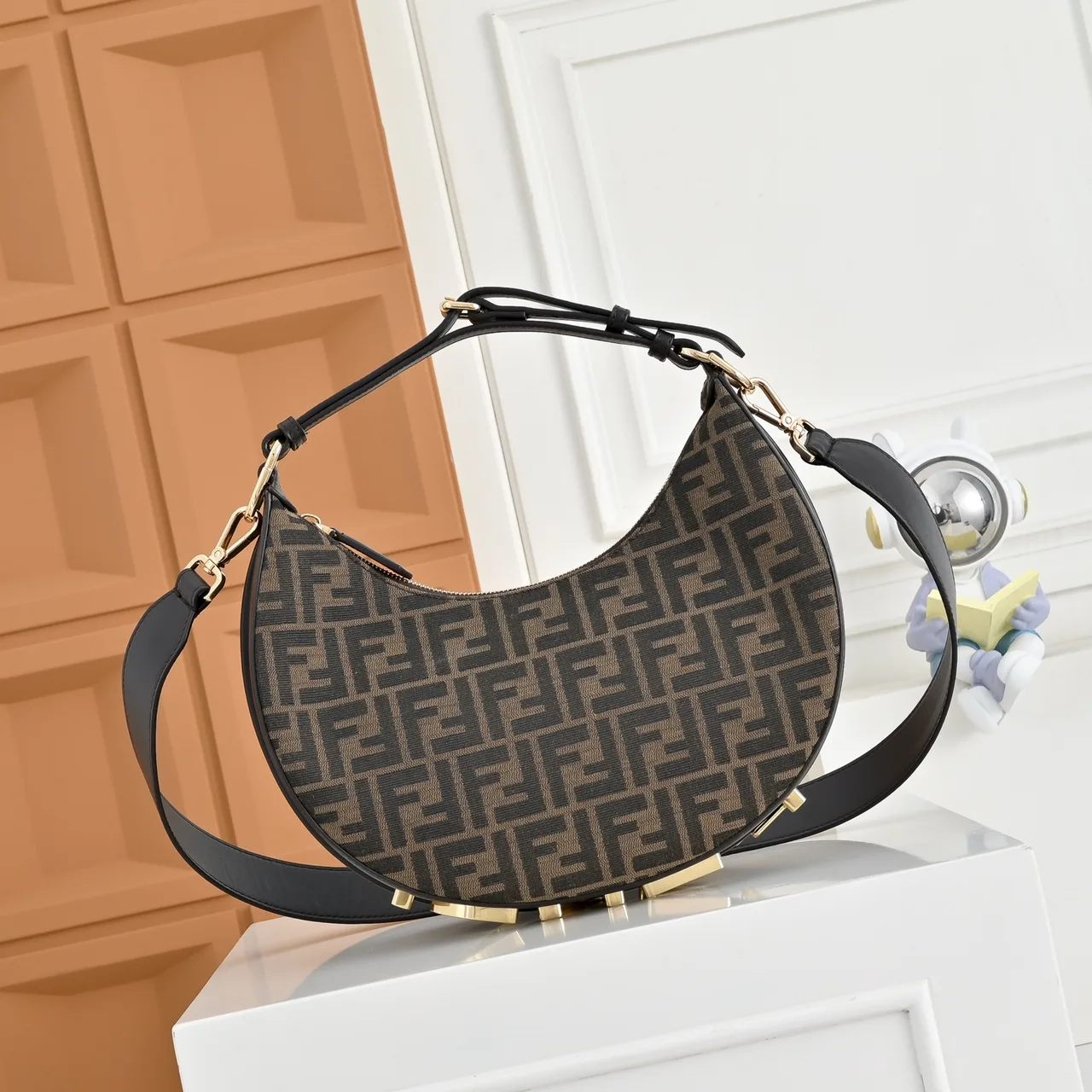 Fendi Monogram Hobo Bag in Brown · view 2