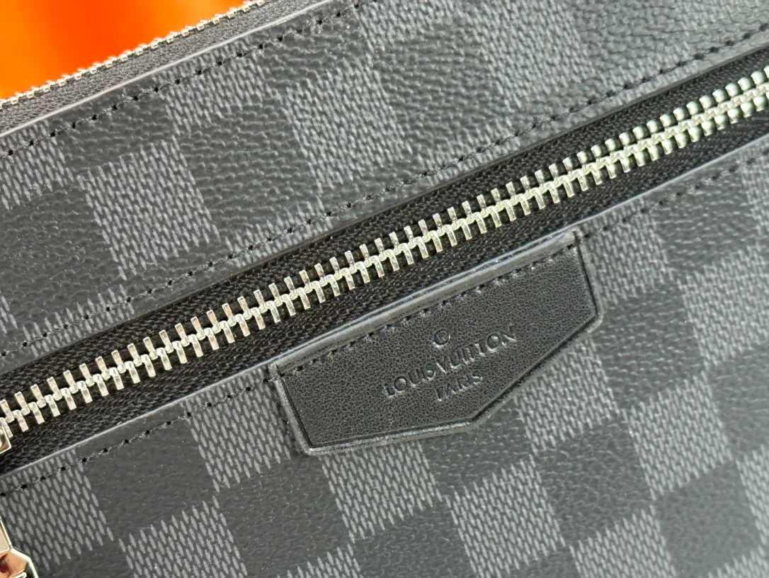 Louis Vuitton Canvas Check Clutch in Grey · view 5
