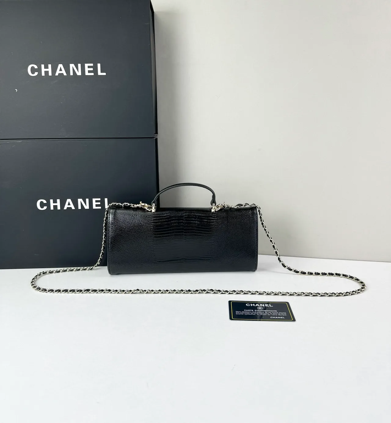 Chanel Baguette Top-Handle Clutch in Black · view 1
