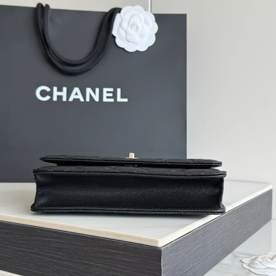 Chanel Calfskin Quilted Clutch in Black · view 5