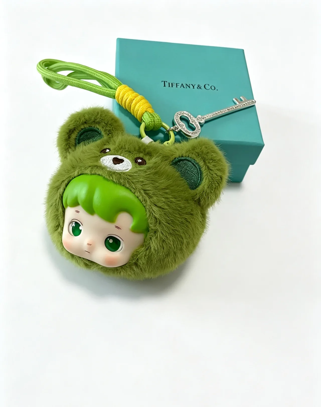 Character Plush Key Holder in Green & Yellow · view 5