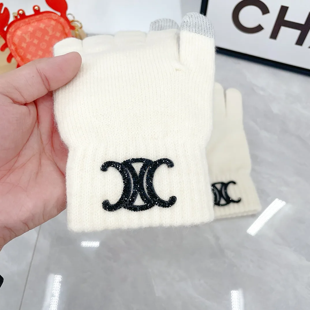 Celine Hat Scarf and Gloves Set in White · view 8