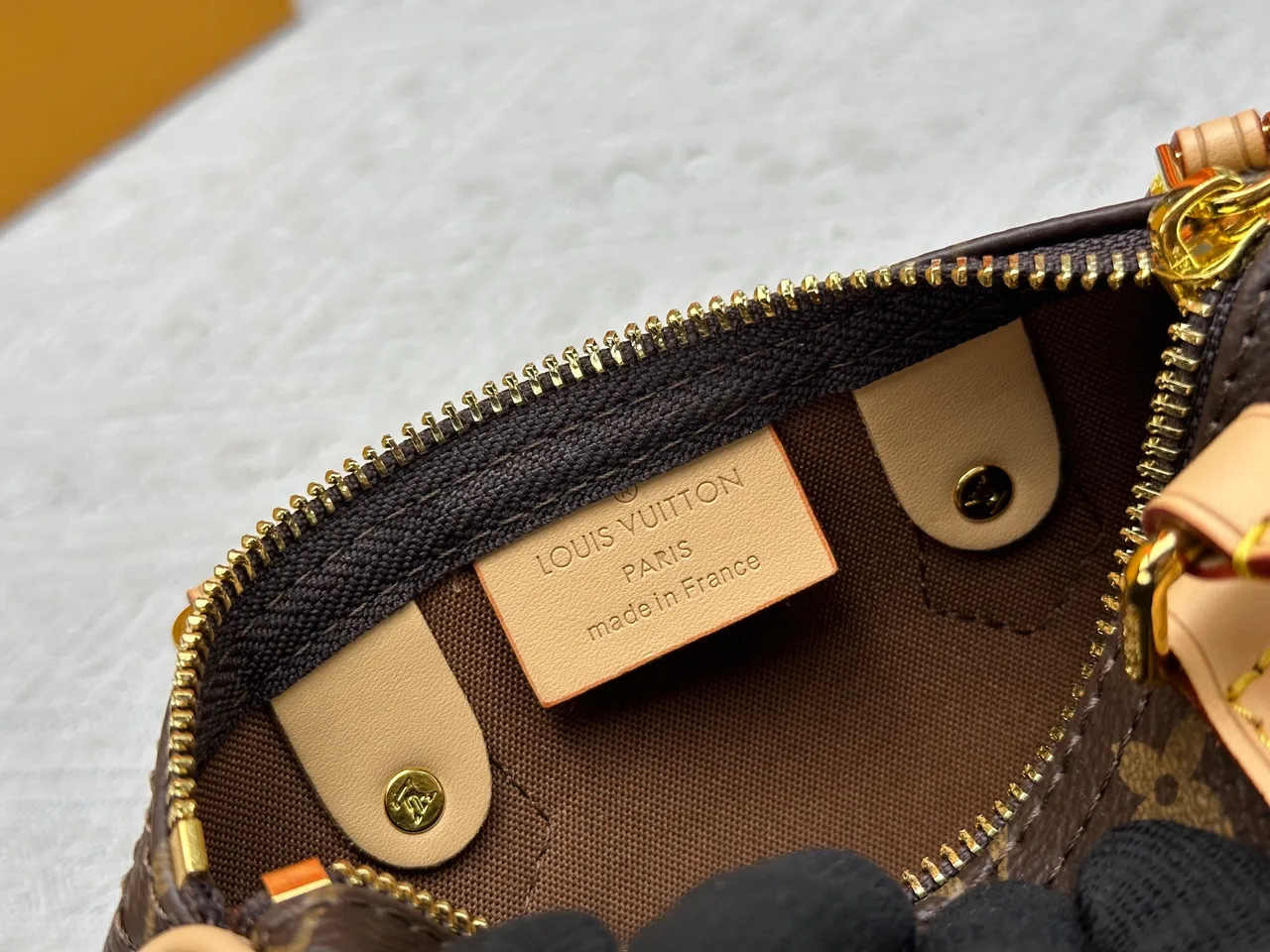 Louis Vuitton Leather Nano Speedy Handbag in Brown · view 8