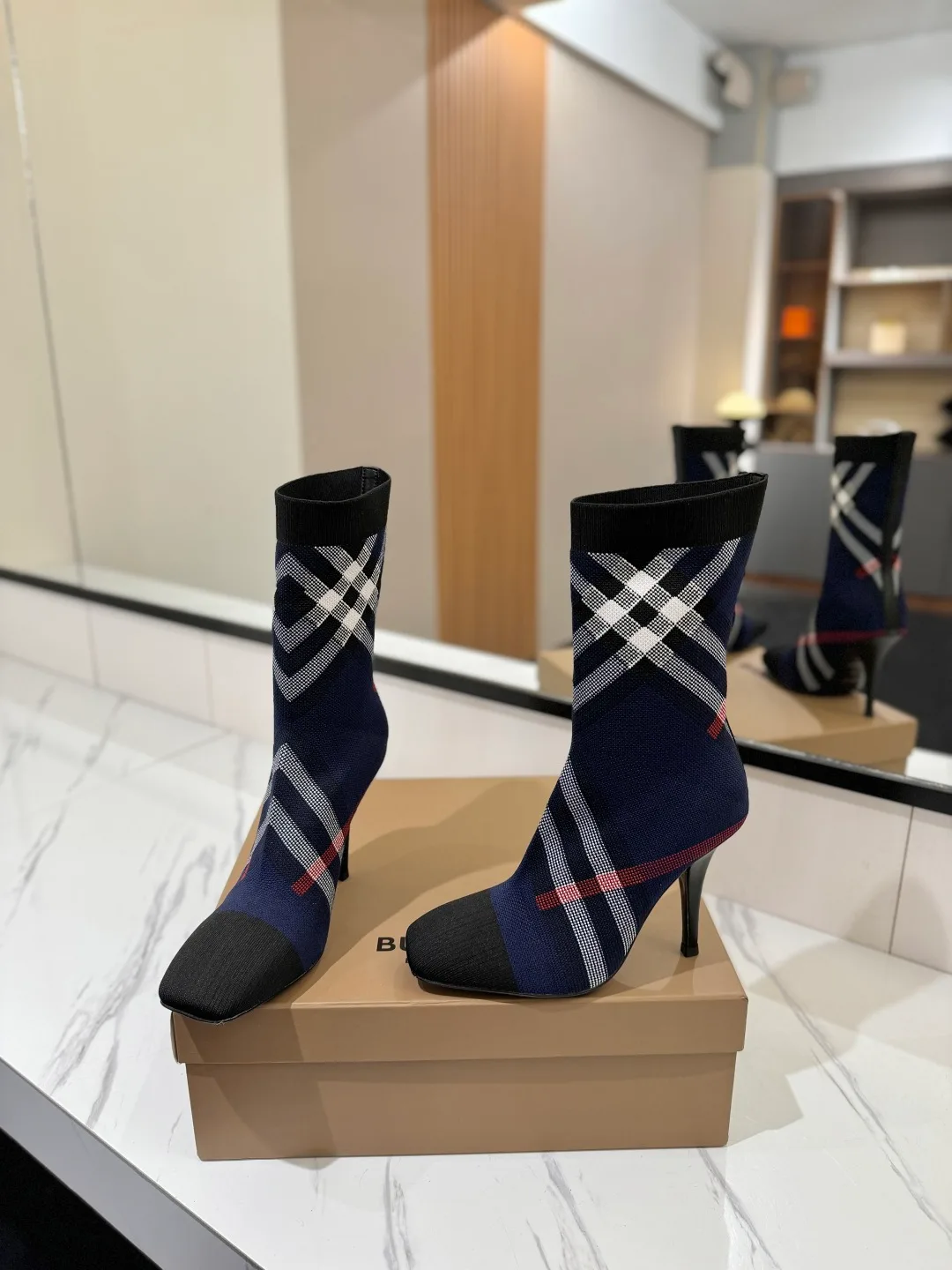Burberry Knee-High Boots in Blue · view 6