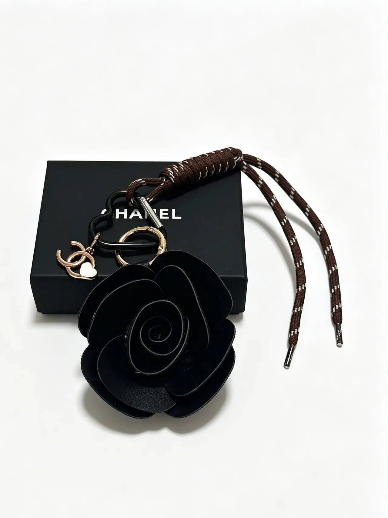 Chanel Rose Bag Charm in Black · view 5