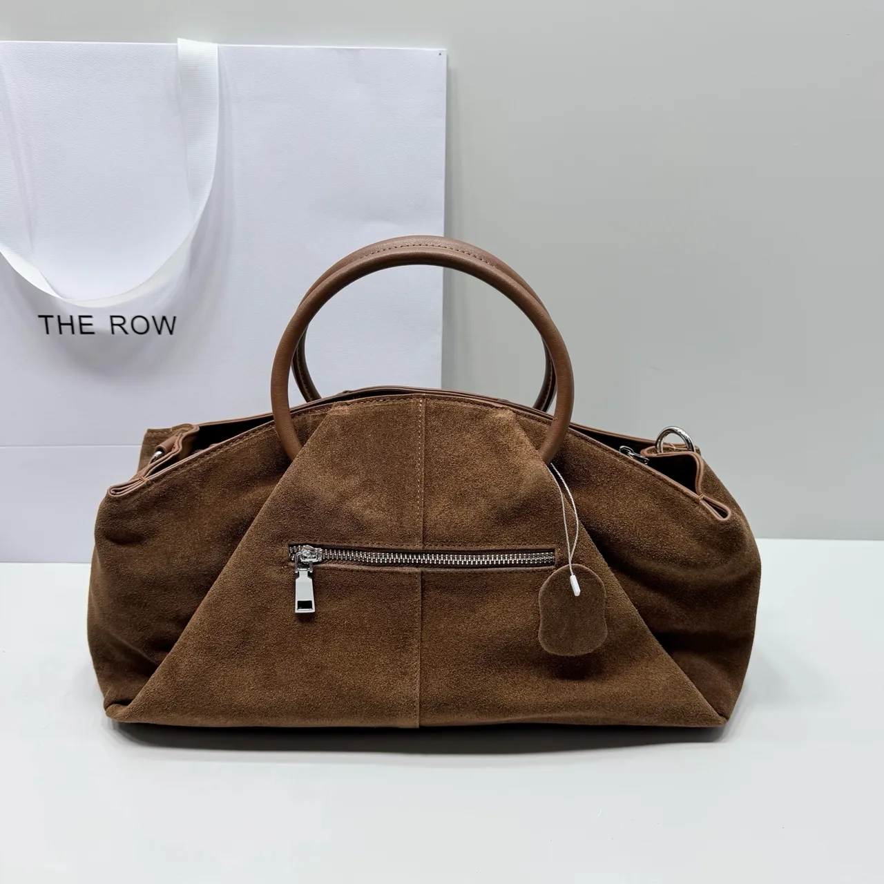 The Row Smooth Top-Handle Bag in Brown · view 3