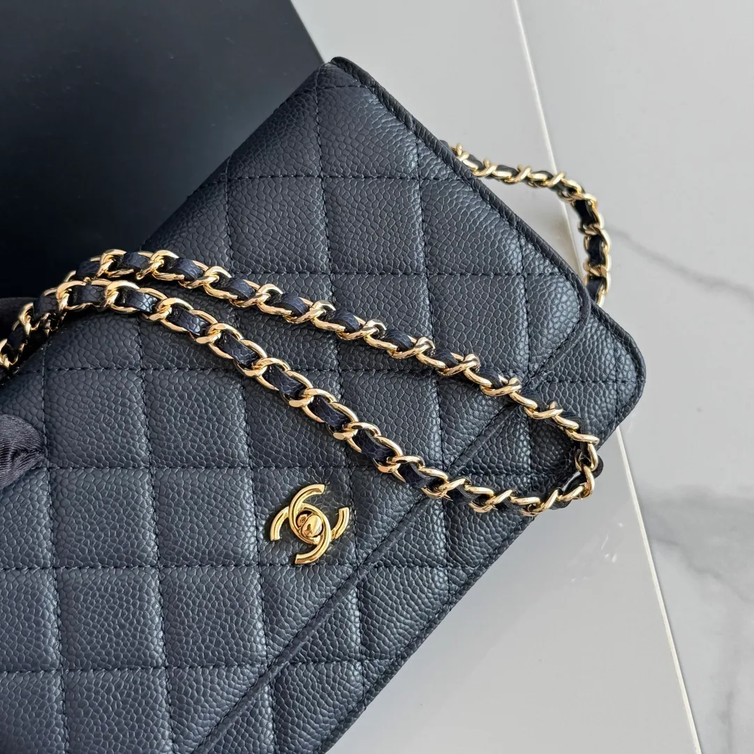 Chanel Calfskin Quilted Clutch in Black · view 7