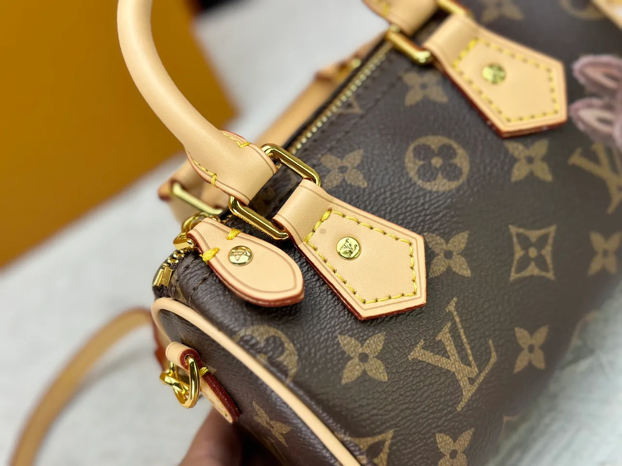 Louis Vuitton Leather Nano Speedy Handbag in Brown · view 7