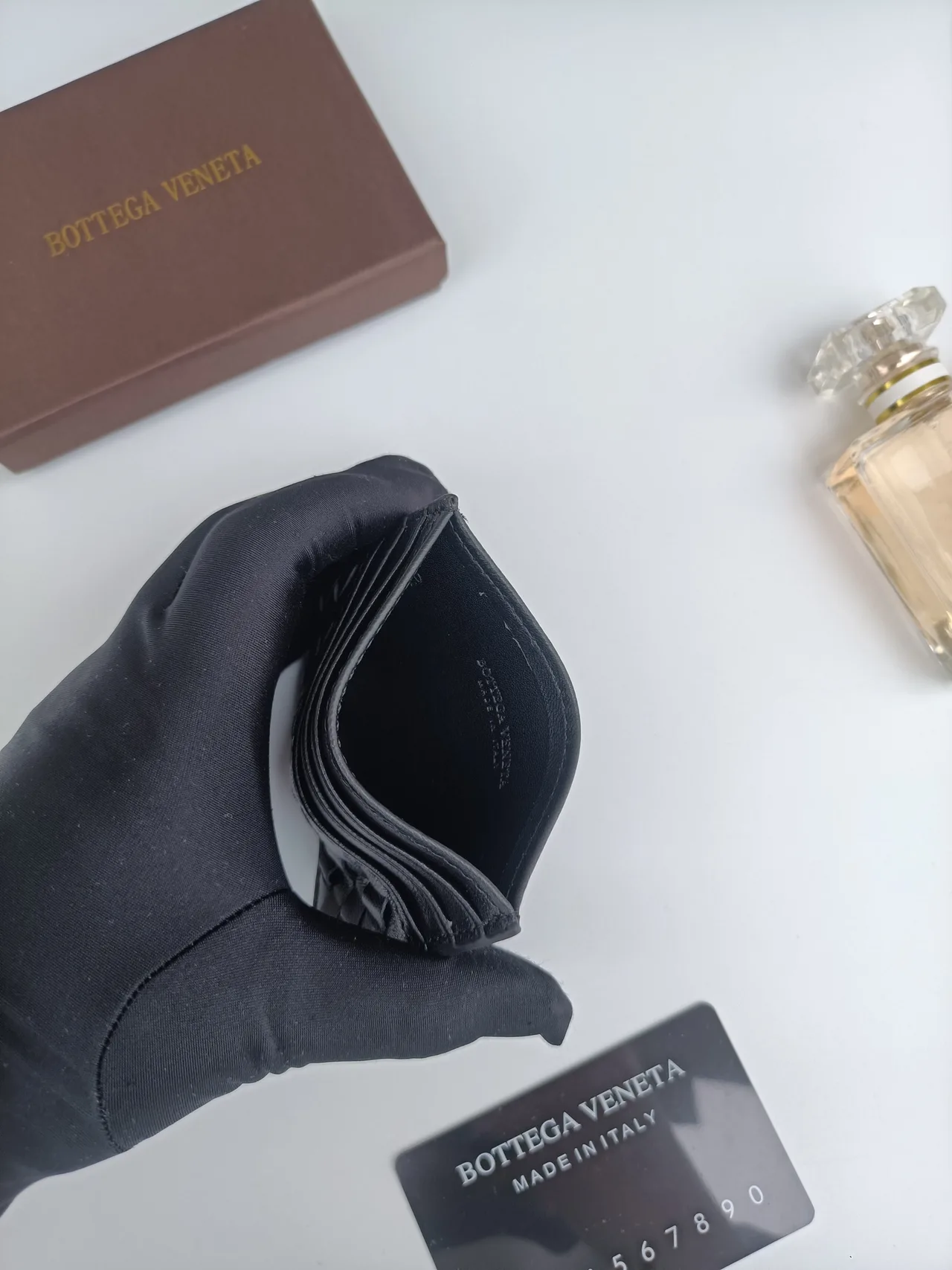Bottega Veneta Woven Cardholder in Black · view 5