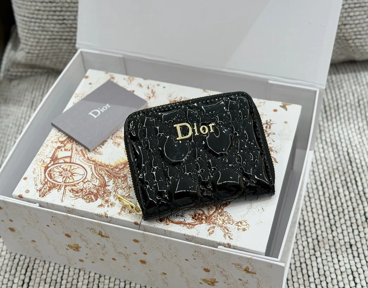 Dior Wallet in White & Black & Burgundy & Blue & Grey · view 4