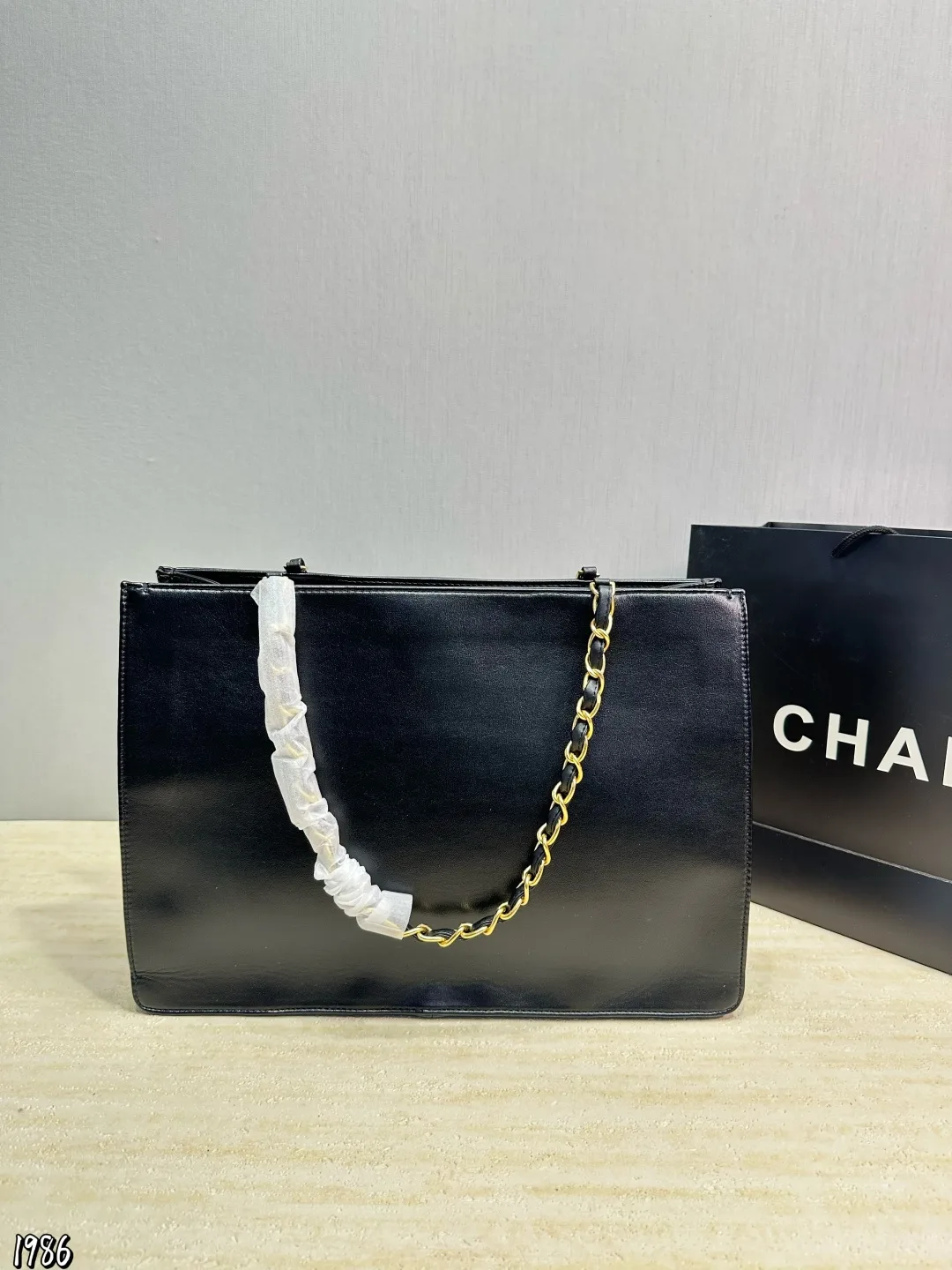 Chanel Sheepskin Tote in Black · view 1