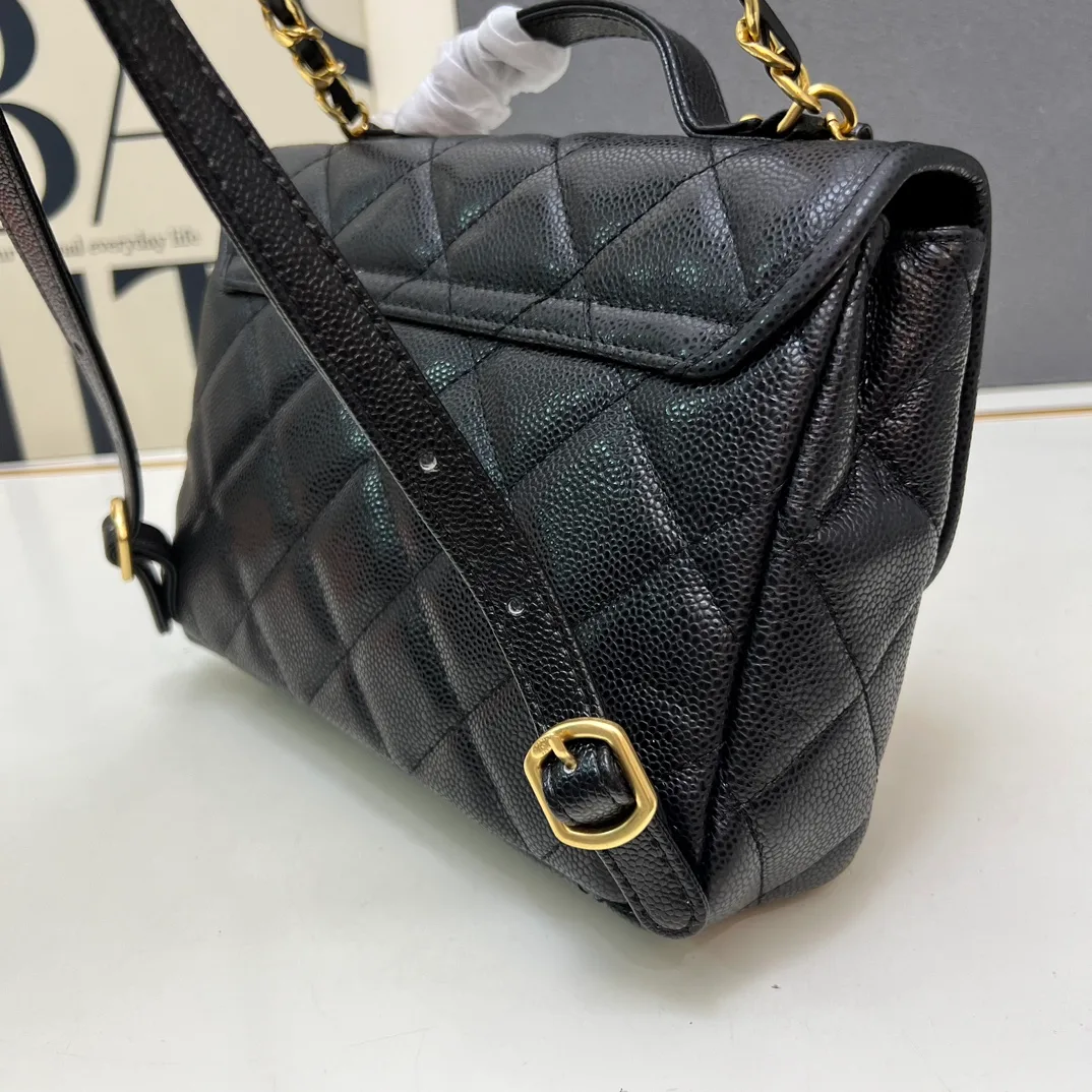 Chanel Calfskin Quilted Backpack in Black · view 5