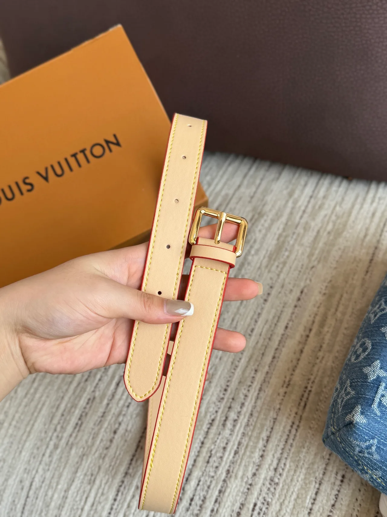 Louis Vuitton Embroidered Cherry Denim Pouch in Blue · view 8