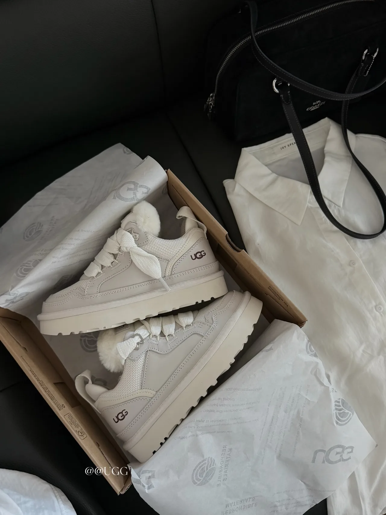 UGG Suede Canvas Sneakers in Grey · view 3
